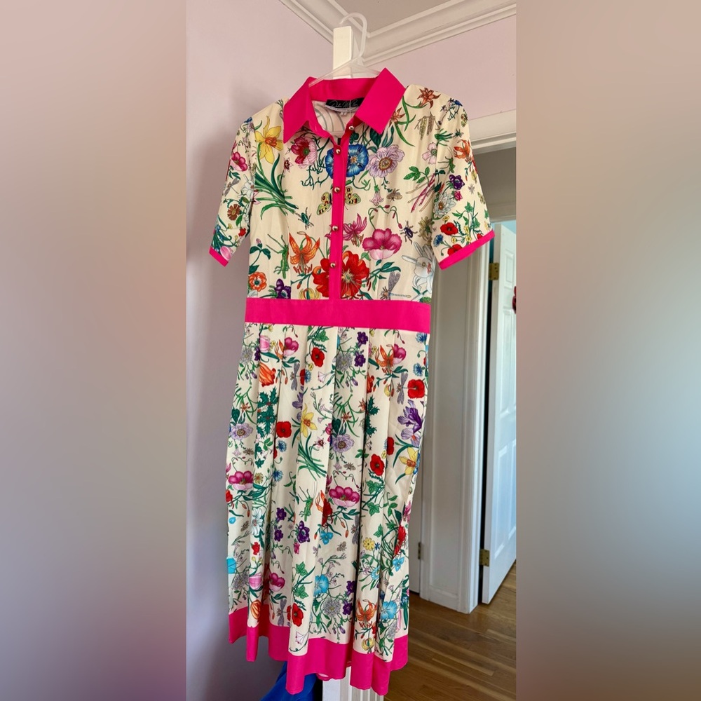 STUNNING! New Dalia MacPhee. Size small. Botanical dress. Dragonflies!